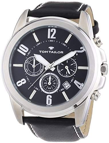 TOM TAILOR Herren-Armbanduhr XL Analog Quarz Leder 5413501
