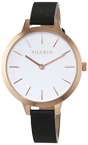 Pilgrim Damen-Armbanduhr Analog Quarz Leder 701524102