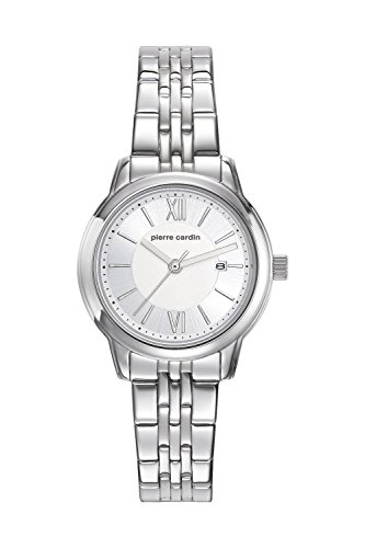 Pierre Cardin Armbanduhr Quarz Uhr Bercy Femme Steel Analoge Uhr mit silbernem Edelstahlarmband und silbernem Zifferblatt 30m 3atm PC901852F03