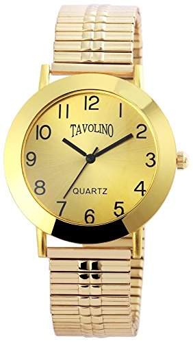 Tavolino Herrenuhr mit Metallzugband goldfarbig Armbanduhr Uhr 200404000049