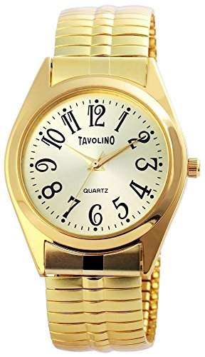 Tavolino Herrenuhr mit Metallzugband goldfarbig Armbanduhr Uhr 200404000050