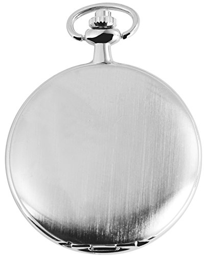 Tavolino Analog Taschenuhr mit Metall Kettenband 200422000040 Silberfarbiges Gehaeuse im Masse 48mm x 11mm mit Ziffernblattfarbe Weiss und Mineralglas