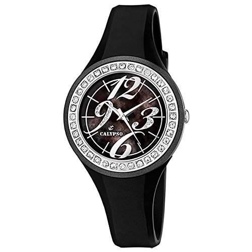CALYPSO Damen-Armbanduhr Fashion analog Quarz-Uhr PU schwarz D1UK55673