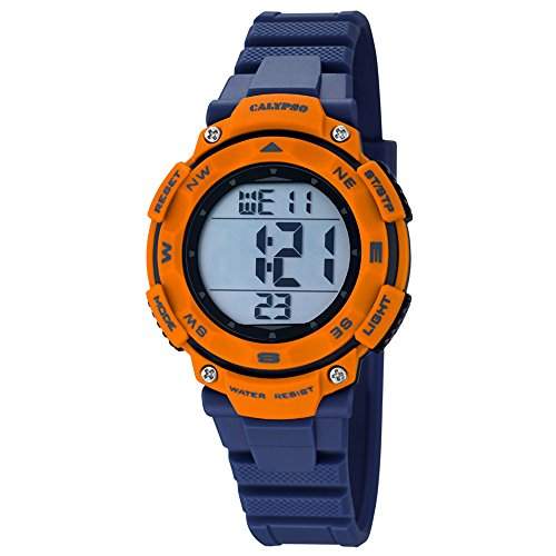 Calypso Watches Damen Armbanduhr Digitaluhr mit 2 Zeitzone DunkelblauOrange K56694