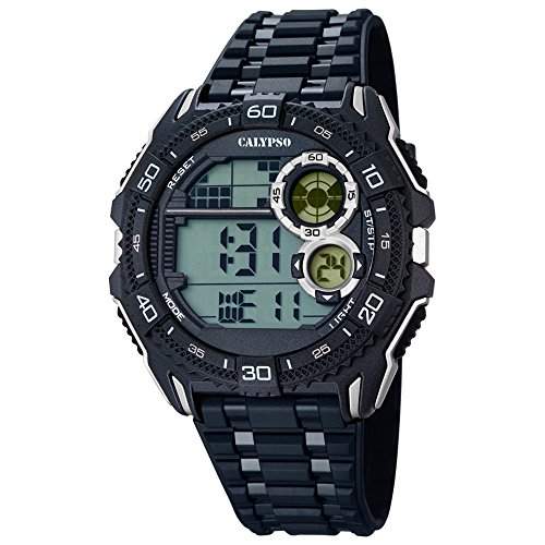 Calypso Watches Herren Armbanduhr Digitaluhr mit Alarm SchwarzSilbern K56704