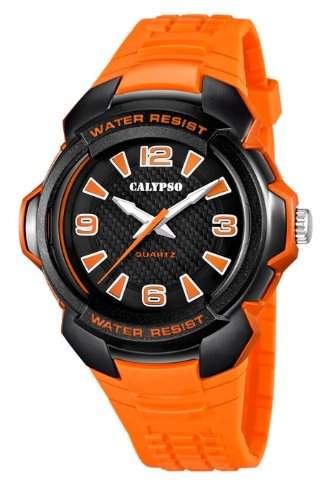 Calypso by Festina Armbanduhr Herrenuhr Analoguhr Leuchtzeiger 10 ATM K5635, Farbe:orange