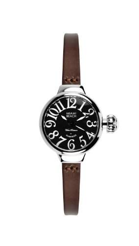 Glam Rock Damen-Armbanduhr Art Deco Collection Analog Leder Braun 0963072