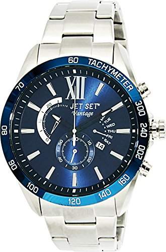 Jet Set - J10871 - 332 - Vantage - Armbanduhr - Quarz Chronograph - Zifferblatt Blau Armband Stahl Silber