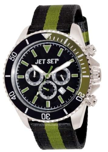 Jet Set - J21203 - 16 - Speedway - Armbanduhr - Quarz Chronograph - Zifferblatt schwarz Armband Stoff schwarz