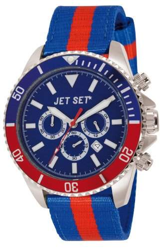 Jet Set - J21203 - 17 - Speedway - Armbanduhr - Quarz Chronograph - Zifferblatt Blau Armband Stoff blau