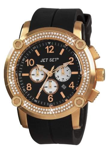 Jet Set - j3873r-267 - Beirut Band - Armbanduhr - Quarz Chronograph - Zifferblatt schwarz Armband Kautschuk schwarz