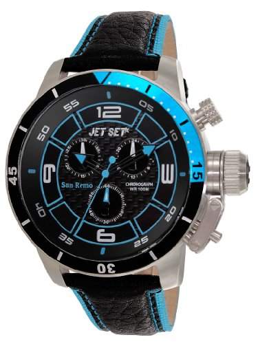Jet Set Herren-Armbanduhr San Remo Chronograph Quarz Leder J91101-233