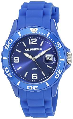 CEPHEUS Herren-Armbanduhr XL Analog Quarz Silikon CP603-033-1