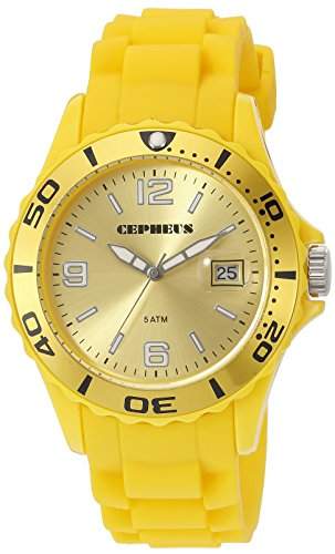 CEPHEUS Herren-Armbanduhr XL Analog Quarz Silikon CP603-090C-1