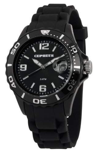 CEPHEUS Herren-Armbanduhr XL Analog Quarz Silikon CP603-622-1