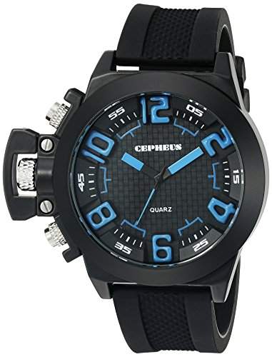 CEPHEUS Herren-Armbanduhr XL Analog Quarz Silikon CP901-622B