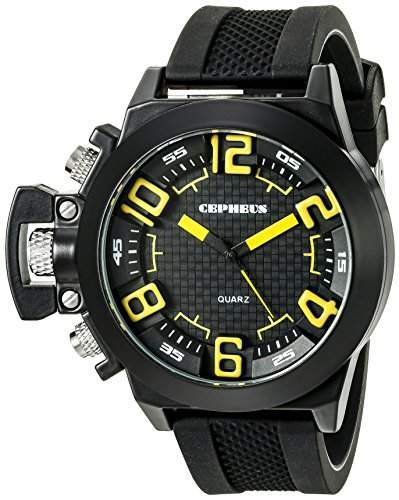 CEPHEUS Herren-Armbanduhr XL Analog Quarz Silikon CP901-622C