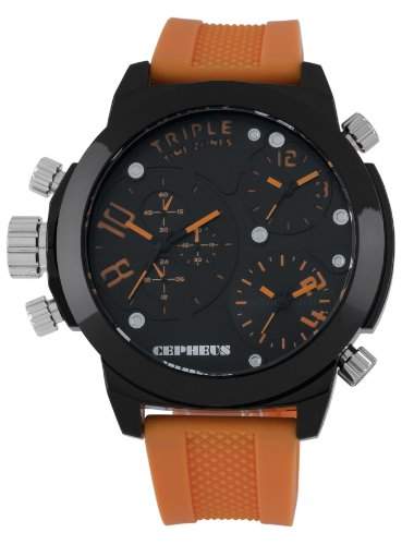 CEPHEUS Herren-Armbanduhr XL Analog Quarz Silikon CP902-620B