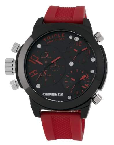 CEPHEUS Herren-Armbanduhr XL Analog Quarz Silikon CP902-624