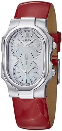 Philip Stein Signature Damen 27mm Rot Leder Armband Saphirglas Uhr 1-CMOP-LR