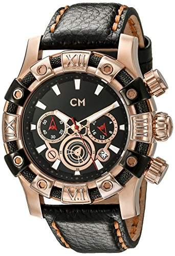 Carlo Monti Herren-Armbanduhr XL Arezzo Chronograph Quarz Leder CM122-322