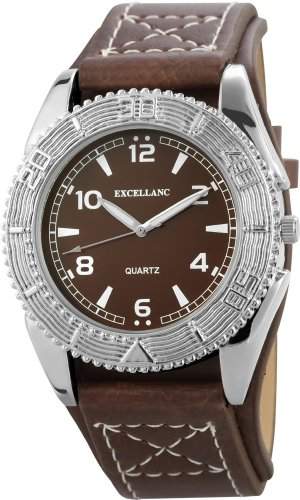 Excellanc Herren-Armbanduhr XL Analog Quarz Leder 295027000110
