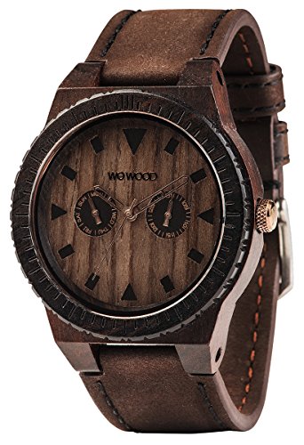 Wooden Watch Wewood LEO LEATHER CHOCOLATE