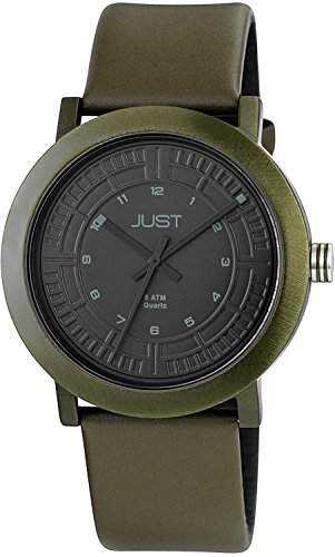 Just Watches Herren-Armbanduhr XL Analog Quarz Leder 48-S9627-DGR