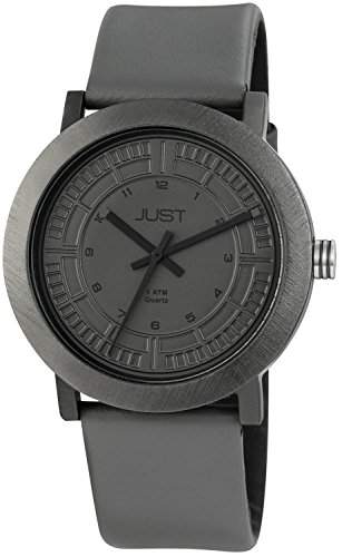 Just Watches Herren-Armbanduhr XL Analog Quarz Leder 48-S9627-GR