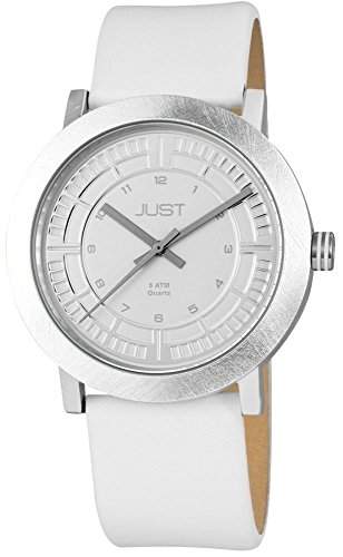 Just Watches Herren-Armbanduhr XL Analog Quarz Leder 48-S9627-WH