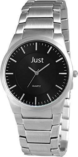 Just Watches Herren-Armbanduhr XL Analog Quarz Edelstahl 48-S7953-BK