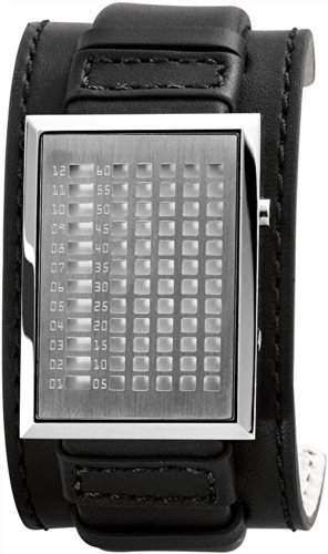 Just Watches Herren-Armbanduhr Digital Quarz Leder 48-S0009A-WH