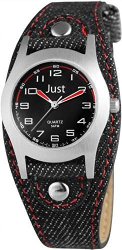 Just Watches Unisex-Armbanduhr Analog Quarz Textil 48-S0010-BK-RD