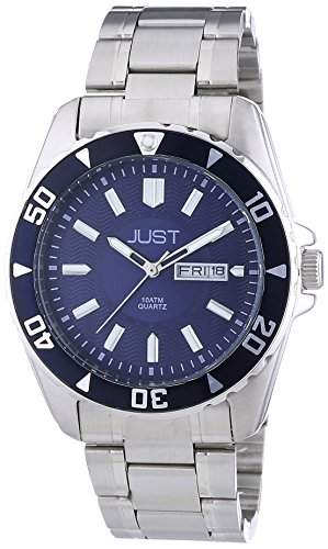 Just Watches Herren-Armbanduhr XL Analog Quarz Edelstahl 48-S10237-BL