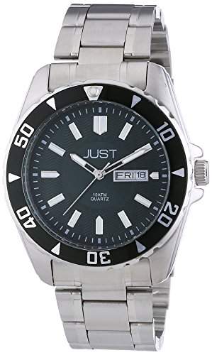 Just Watches Herren-Armbanduhr XL Analog Quarz Edelstahl 48-S10237-GR