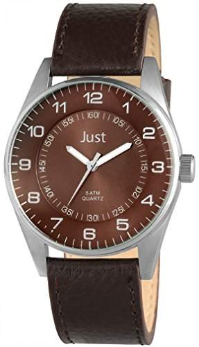 Just Watches Herren-Armbanduhr XL Analog Quarz Leder 48-S10303-BR