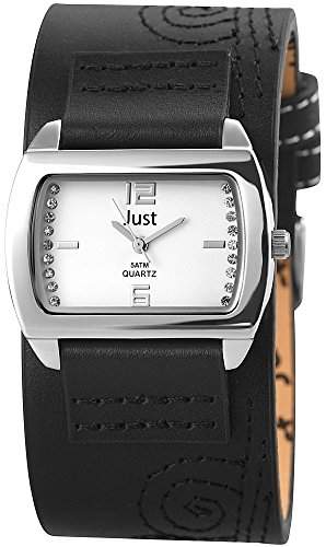 Just Watches Damen-Armbanduhr Analog Quarz Leder 48-S10419-SL-BK