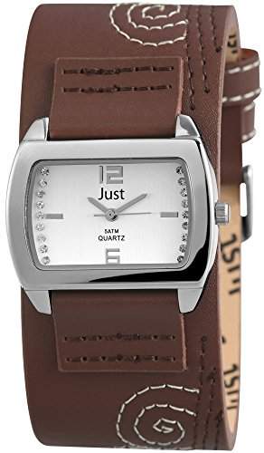 Just Watches Damen-Armbanduhr Analog Quarz Leder 48-S10419-SL-BR
