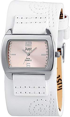 Just Watches Damen-Armbanduhr Analog Quarz Leder 48-S10419-SL-WH