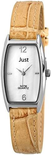 Just Watches Damen-Armbanduhr Analog Quarz Leder 48-S10420-WH-LBR