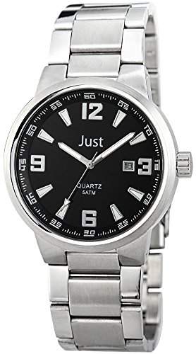 Just Watches Herren-Armbanduhr XL Analog Quarz Edelstahl 48-S10421-BK