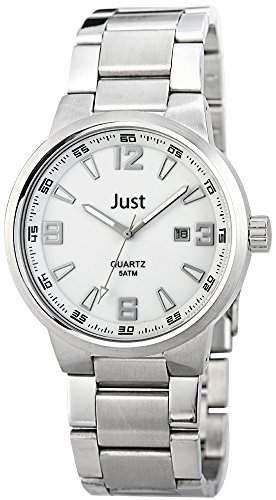 Just Watches Herren-Armbanduhr XL Analog Quarz Edelstahl 48-S10421-WH