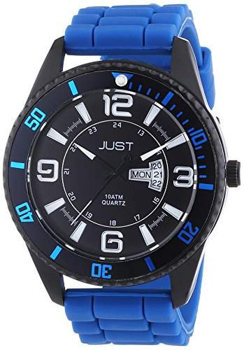Just Watches Herren-Armbanduhr XL Analog Quarz Kautschuk 48-S10734-HBL