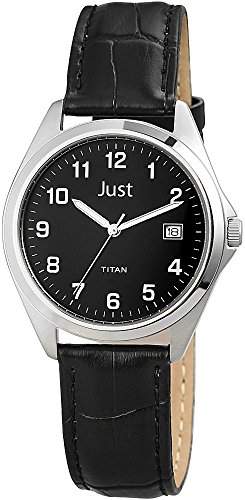 Just Watches Herren-Armbanduhr XL Analog Quarz Leder 48-S11008-BK