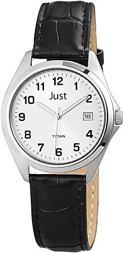 Just Watches Herren-Armbanduhr XL Analog Quarz Leder 48-S11008-WZ