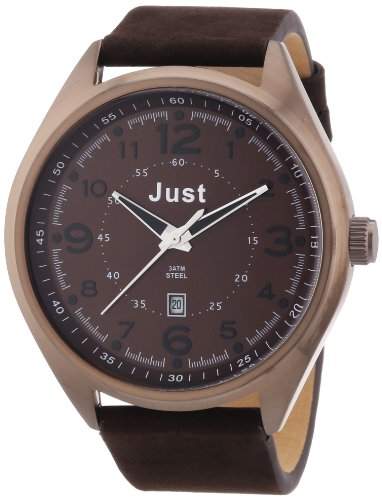 Just Watches Herren-Armbanduhr XL Analog Quarz Leder 48-S1231-BR