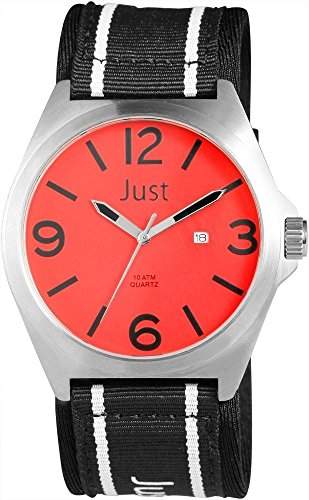 Just Watches Herren-Armbanduhr XL Analog Quarz Textil 48-S3926-RD