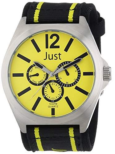 Just Watches Herren-Armbanduhr XL Analog Quarz Textil 48-S3927-YL