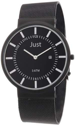 Just Watches Herren-Armbanduhr XL Analog Quarz Edelstahl 48-S4662BK-BK