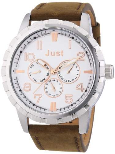 Just Watches Herren-Armbanduhr XL Analog Quarz Leder 48-S4997-SL